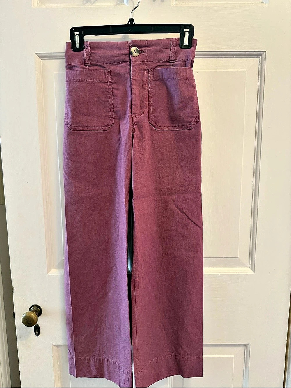 maeve The Colette Cropped Wide-Leg Pants Plum Waist 24